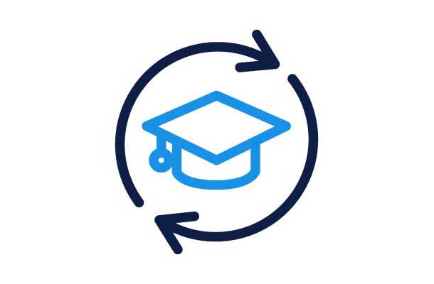 Education Icon with Circular Arrows Design