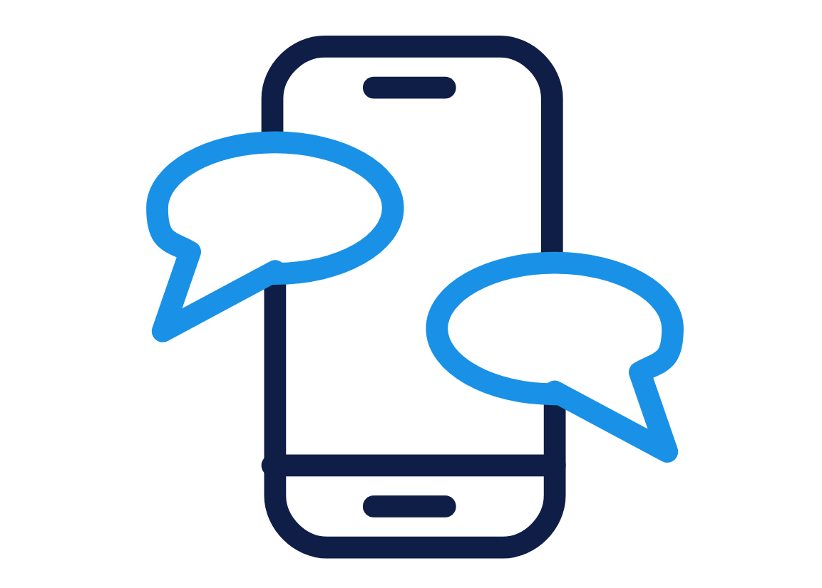 Mobile Messaging Icon with Speech Bubbles