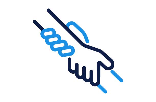 Helping Hand Icon - Blue and Black Design