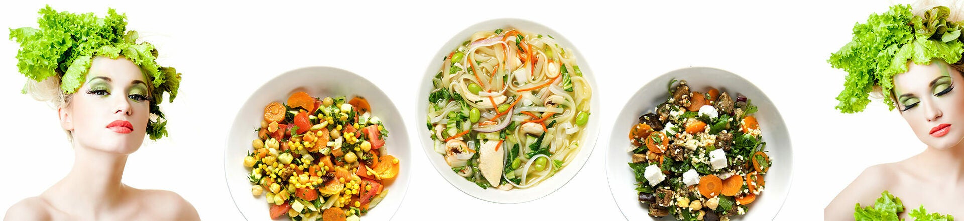 Healthy Salad Bowls with Fresh Ingredients