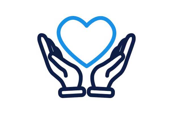 Heart Health Care Icon - Hands Holding Heart