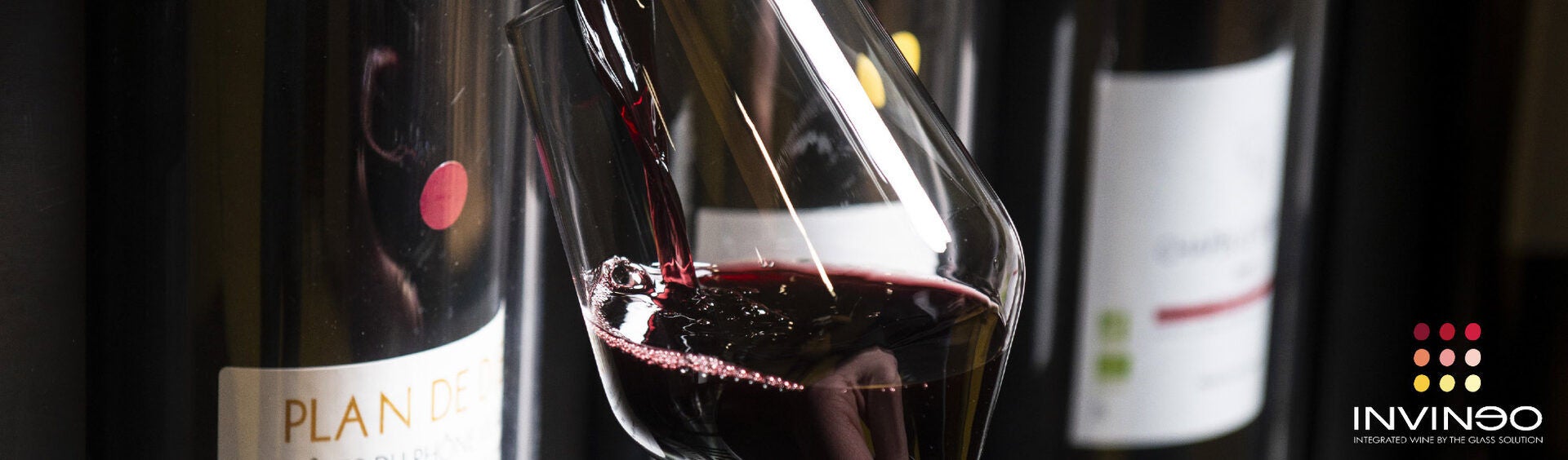 Wine Glass Pouring Red Wine in Invineo Machine